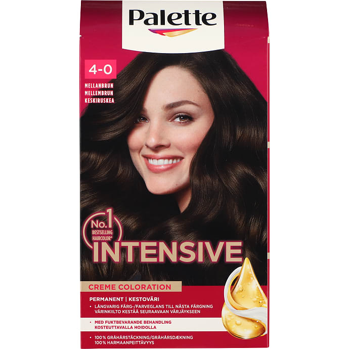 Intensive Creme Coloration permanent hårfarve 4-0 Mellembrun