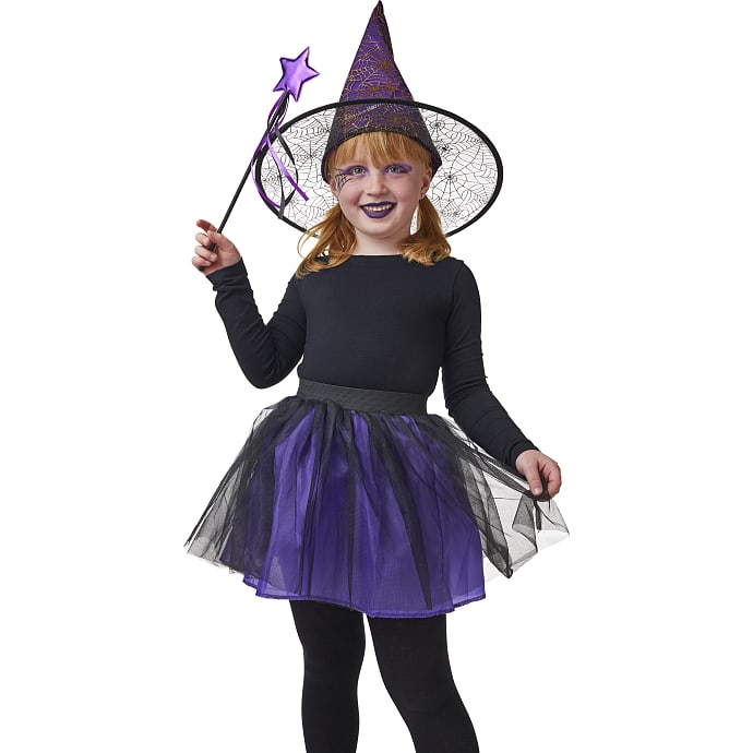 Halloween heks sæt kostume str. 116
