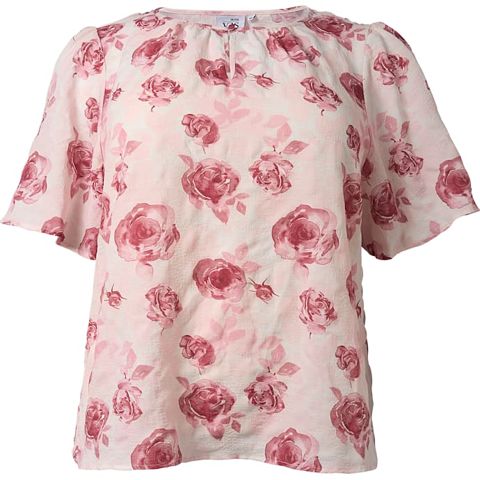 VRS Jackie Dame Blomstret Bluse Str. 52 Rosa