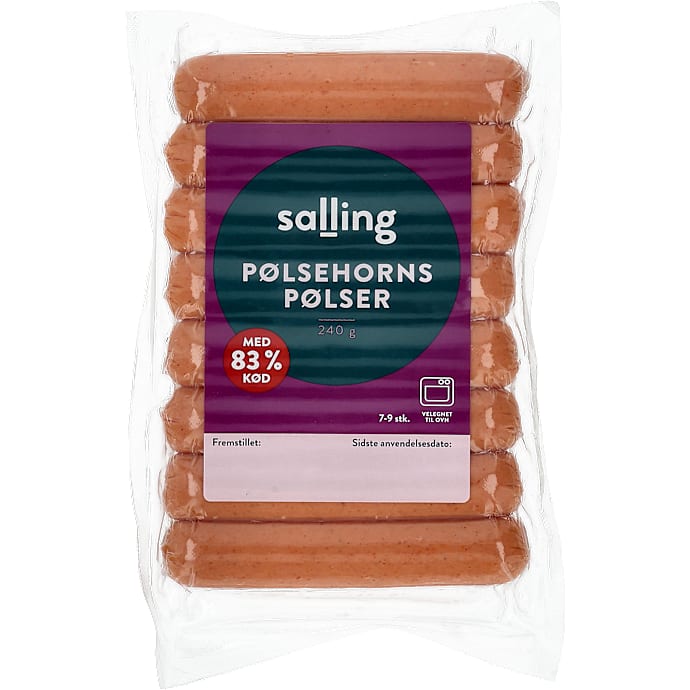 Pølsehornspølser 83% kød