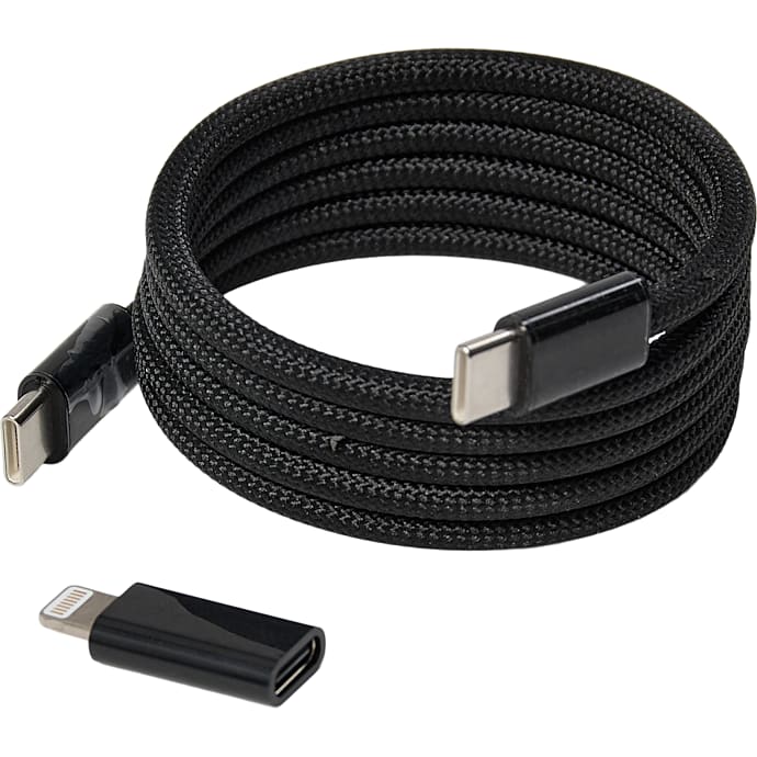 Elworks USB-C til USB-C Magnetisk Stofkabel Sort