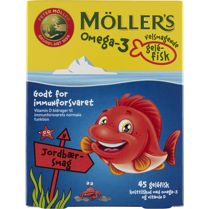 Möller's Omega-3 Fisk Jordbær 45 stk