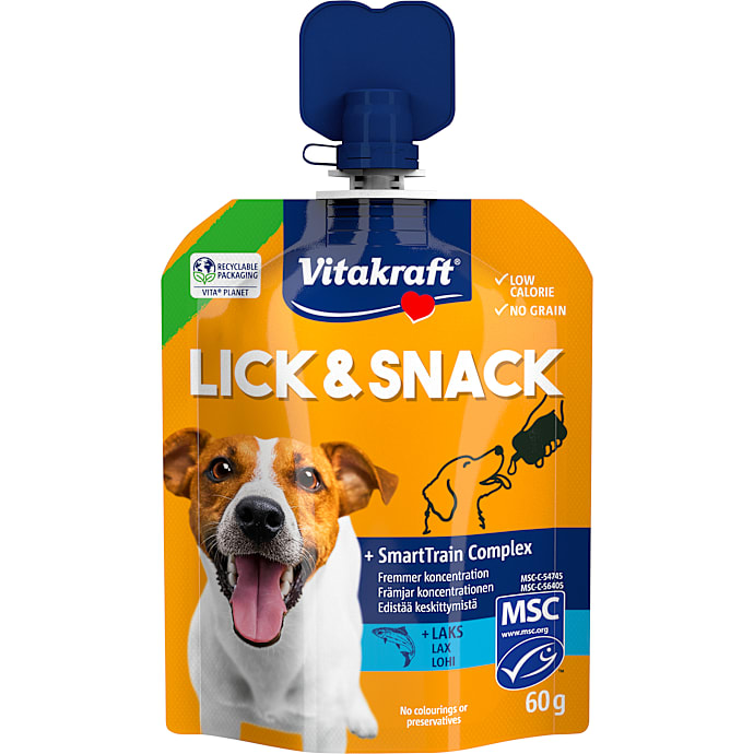 Flydende snack m. laks