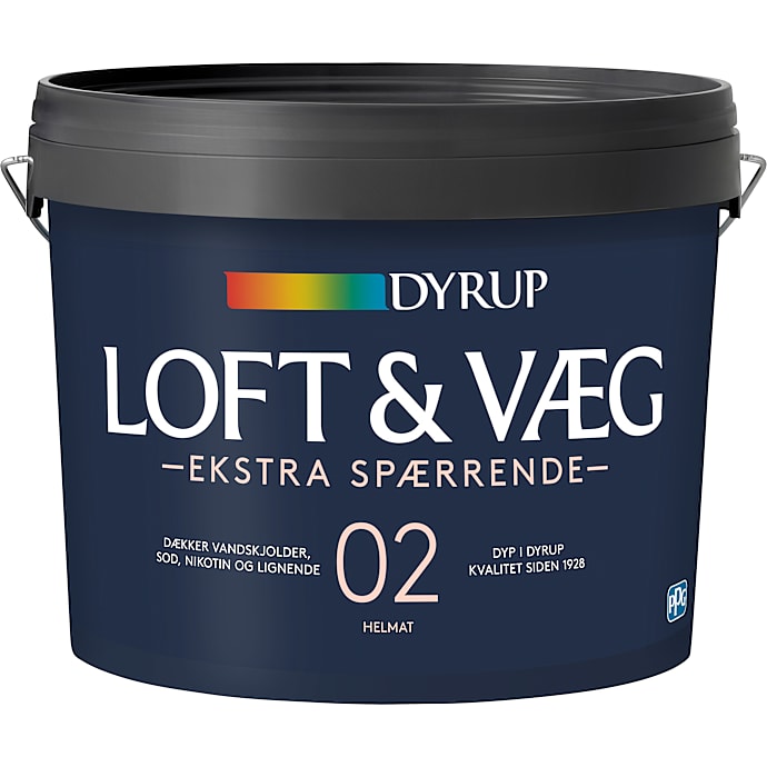 Dyrup loft & vægmaling Ekstra spærrende 4,5 liter - hvid