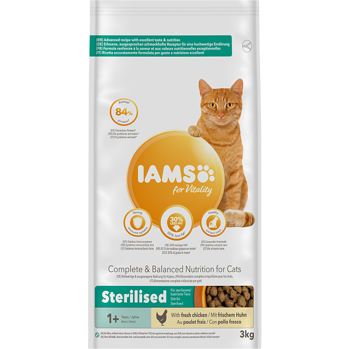 IAMS Tørfoder m. kylling steriliserede katte