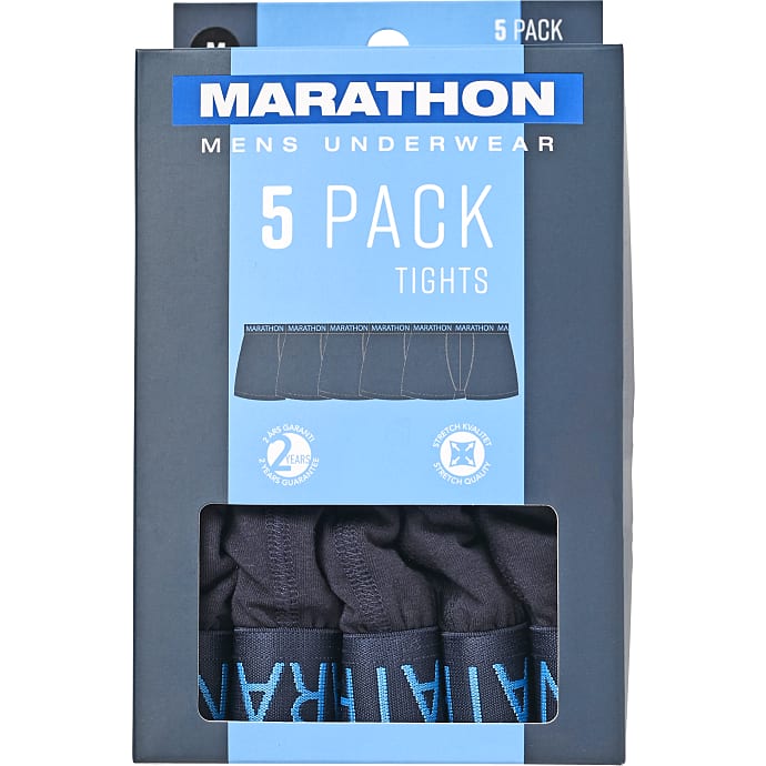 Marathon Herre 5-pak Tights 2XL Blå