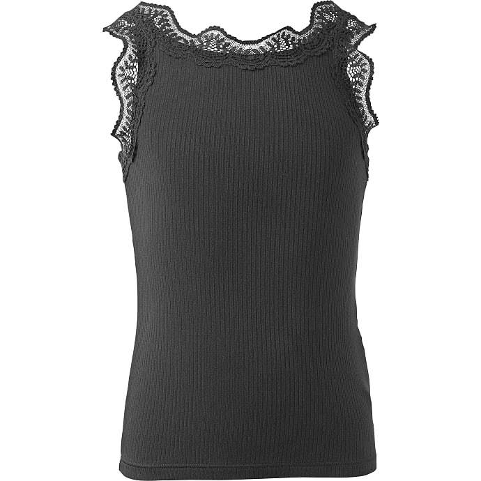 VRS Kids Basic Børne blondetop str. 98/104 sort