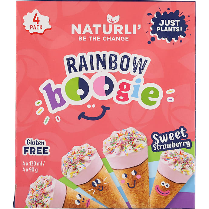 Naturli Plantebaseret Isvafler Jordbær 520 ml