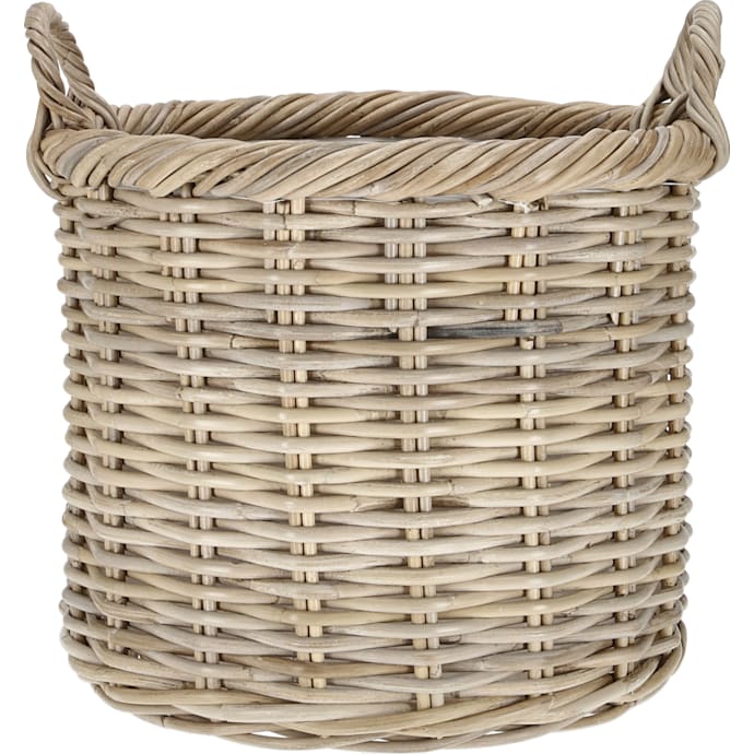 Rund rattankurv - lysebrun