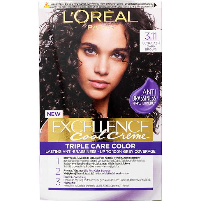 Triple Care Color permanent hårfarve 3.11 Ultra Ash Dark Brown