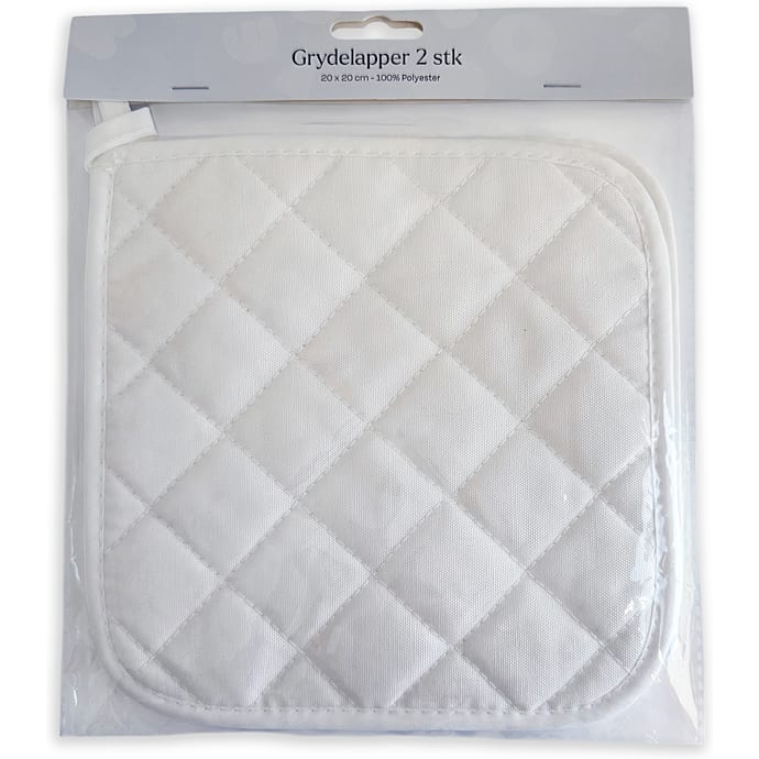 Grydelapper - hvid