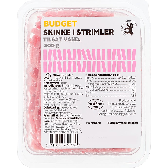 Budget Skinke i strimler