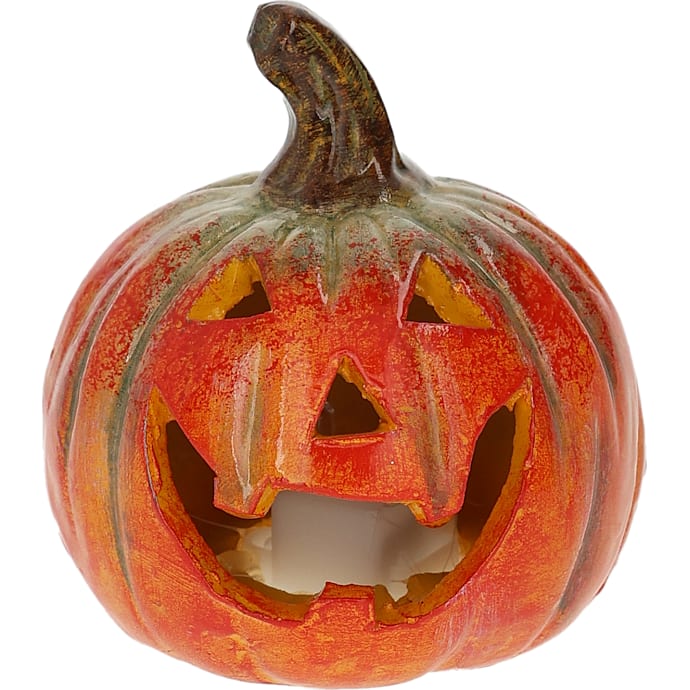Halloween blank græskar med LED - flere varianter - assorteret
