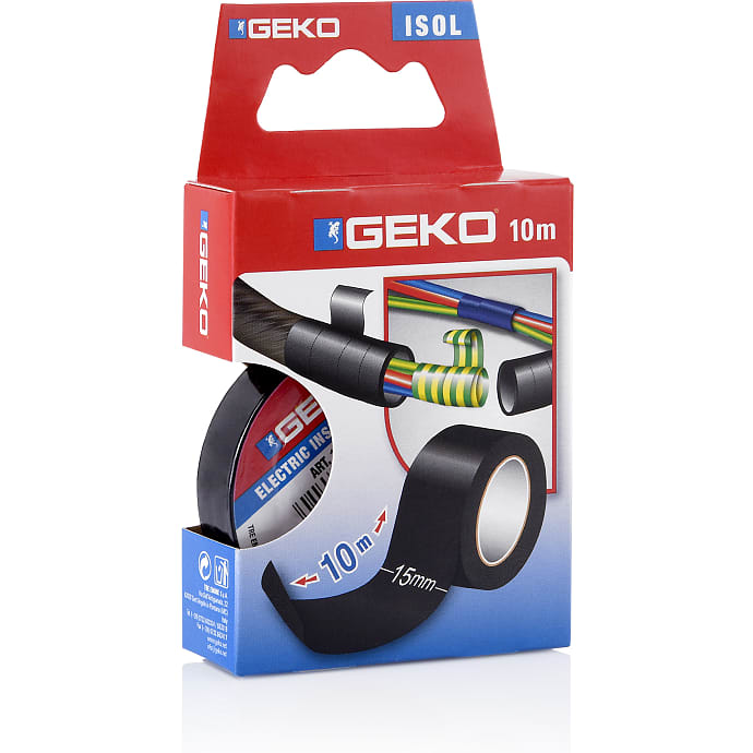 Geko PVC Elektrikertape sort 10 m
