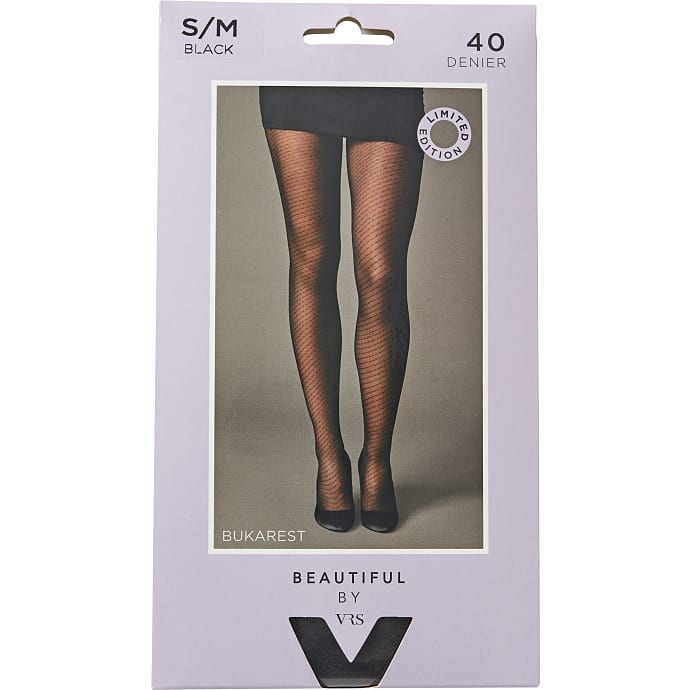 Beautiful By VRS Strømpebukser Bukarest Str. L/XL Sort
