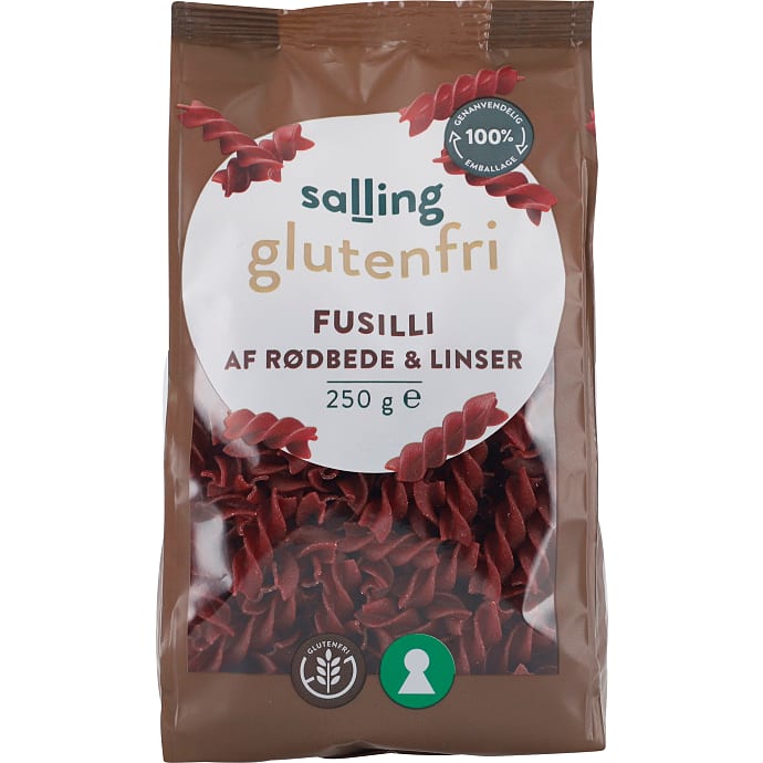 Fusilli af rødbede og linser glutenfri