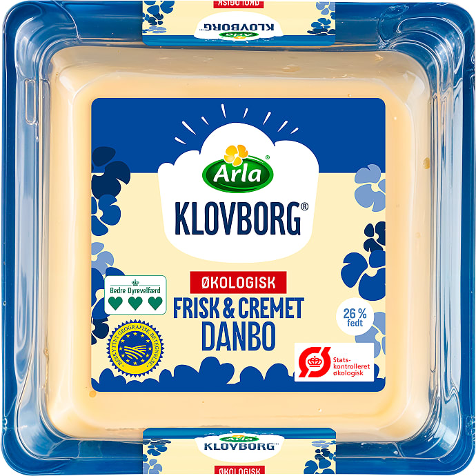 Arla Klovborg Danbo ost i skiver 45+ øko 165 g