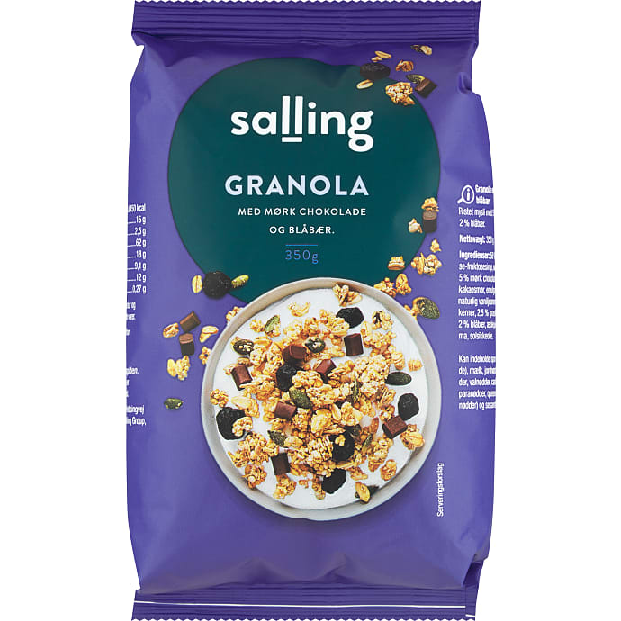 Granola m. chokolade og blåbær