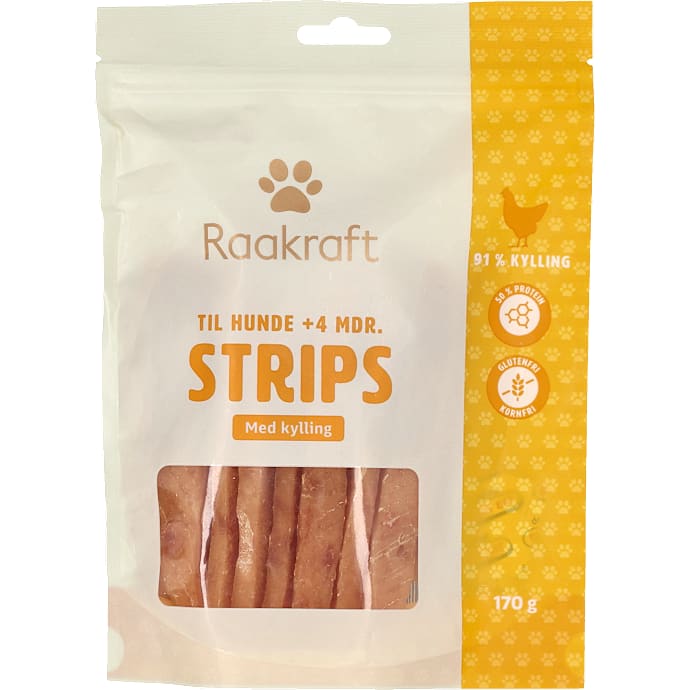 Raakraft Strips med Kylling Kornfri