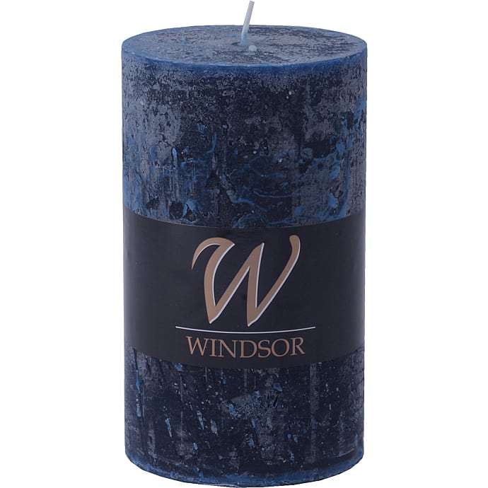 Windsor rustikt bloklys 7x12 cm - mørkeblå