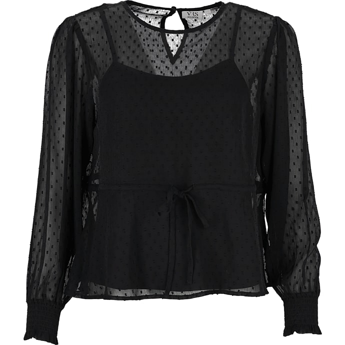 VRS dame chiffon bluse str. 2XL - sort – produktbillede