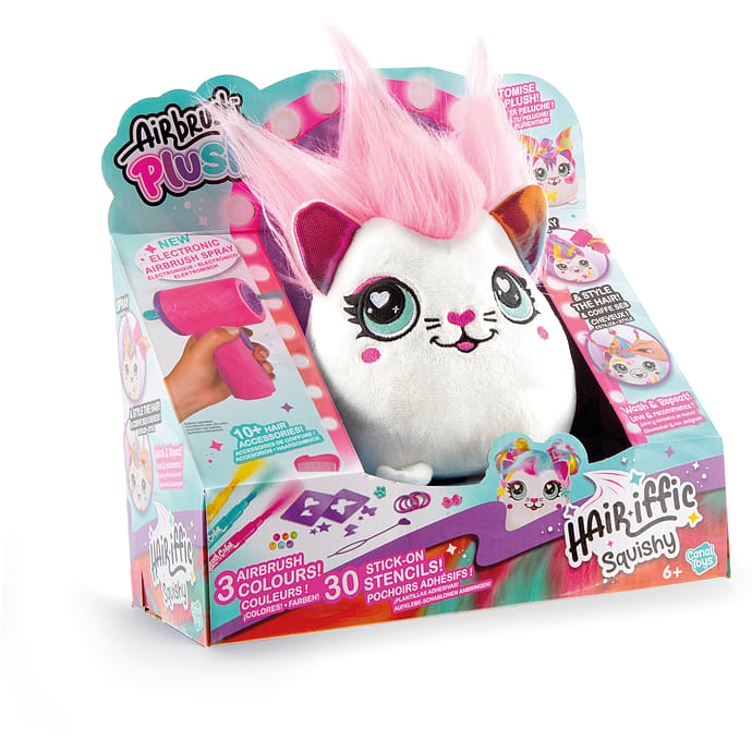 Airbrush Plush Hair'iffic Squish Pal 17 cm – flere varianter - assorteret