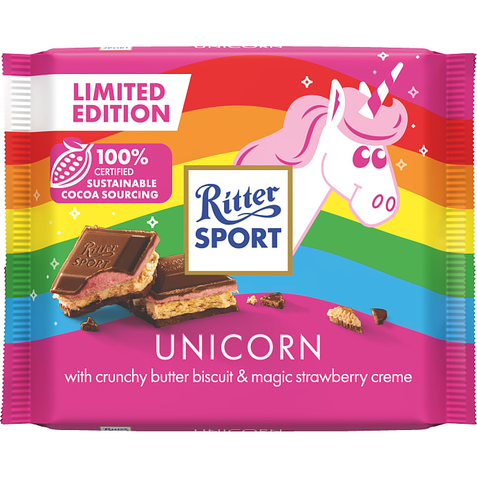 Ritter Sport Mælkechokolade Kiks Jordbærcreme