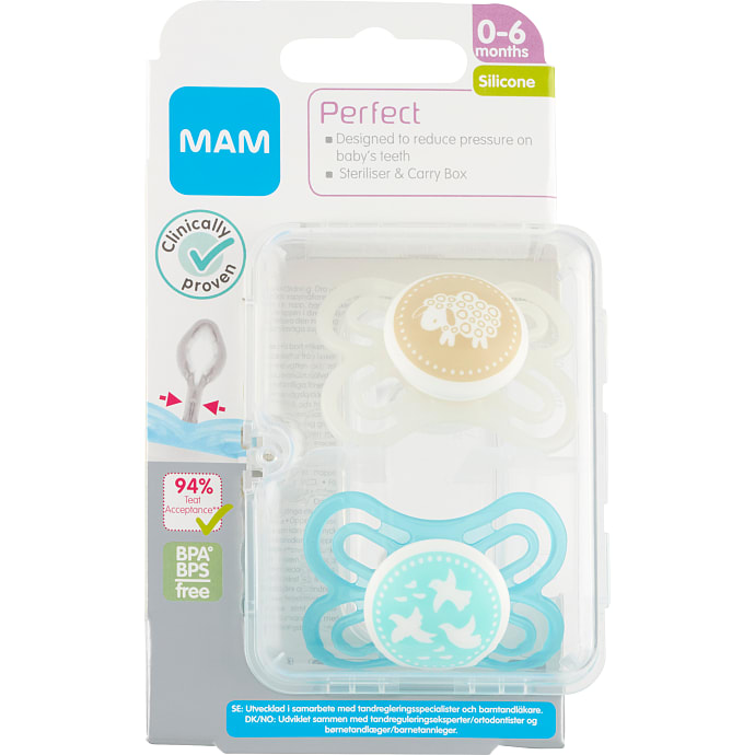 MAM Symmetriske Sutter Silikone 0-6 mdr.