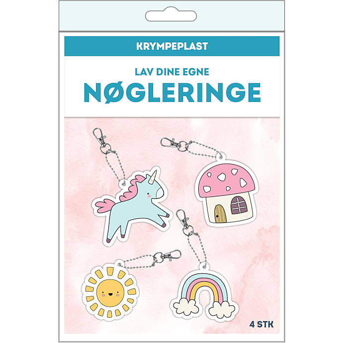 Krympeplast nøgleringe - pastel