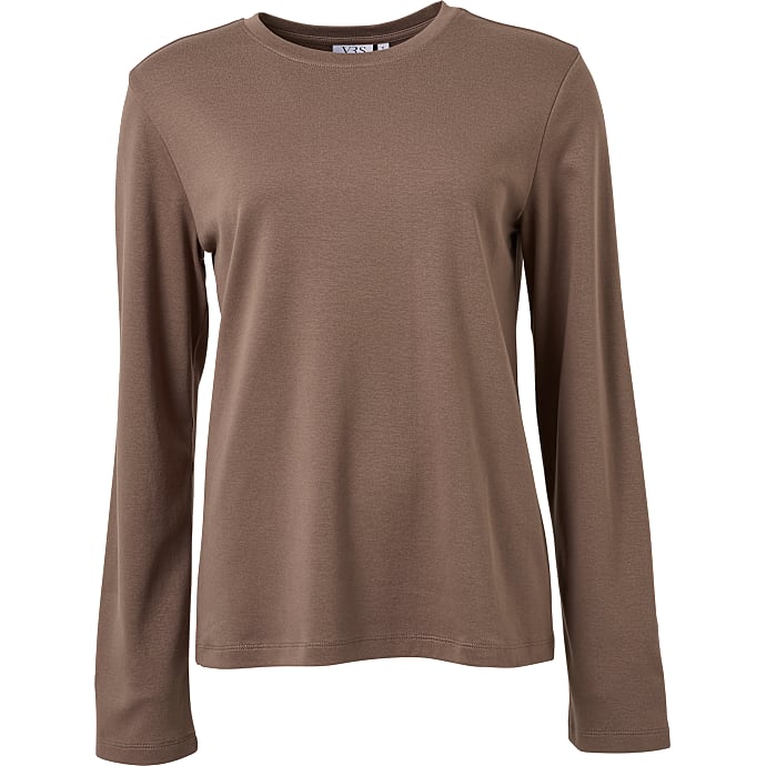 VRS Dame T-shirt Langærmet M Brun 1 stk