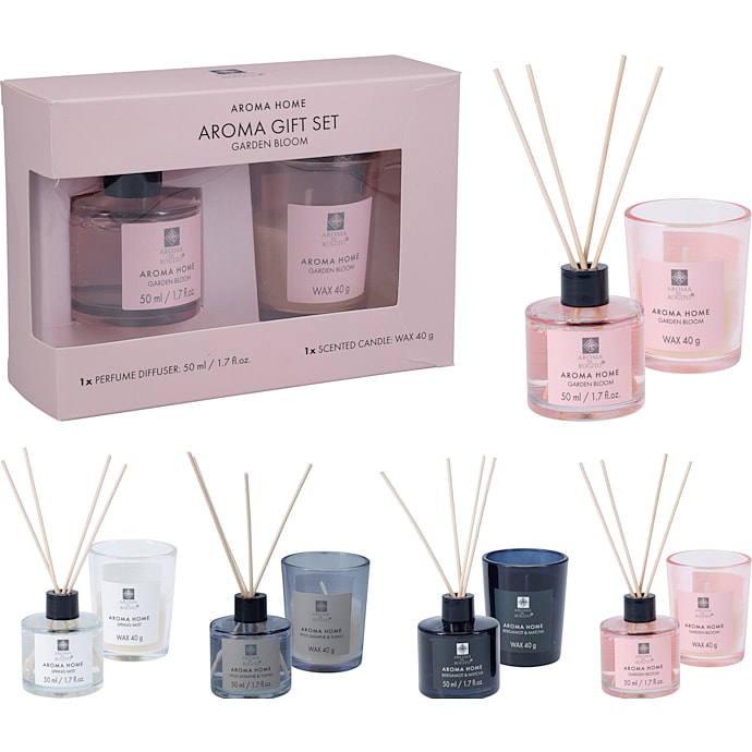 Duftsæt m. diffuser og lys - flere varianter - assorteret