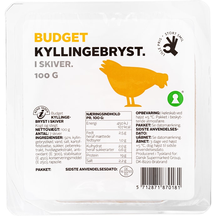 Budget, Kyllingebryst i skiver