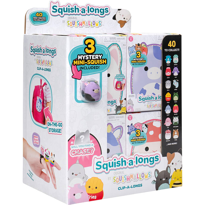 Squishmallows Squish-a-Longs nøglering 2,5 cm 3-pak