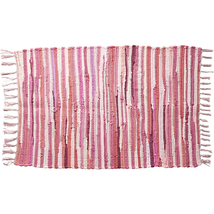Bomuldsgulvtæppe 50x80 cm - lyserød