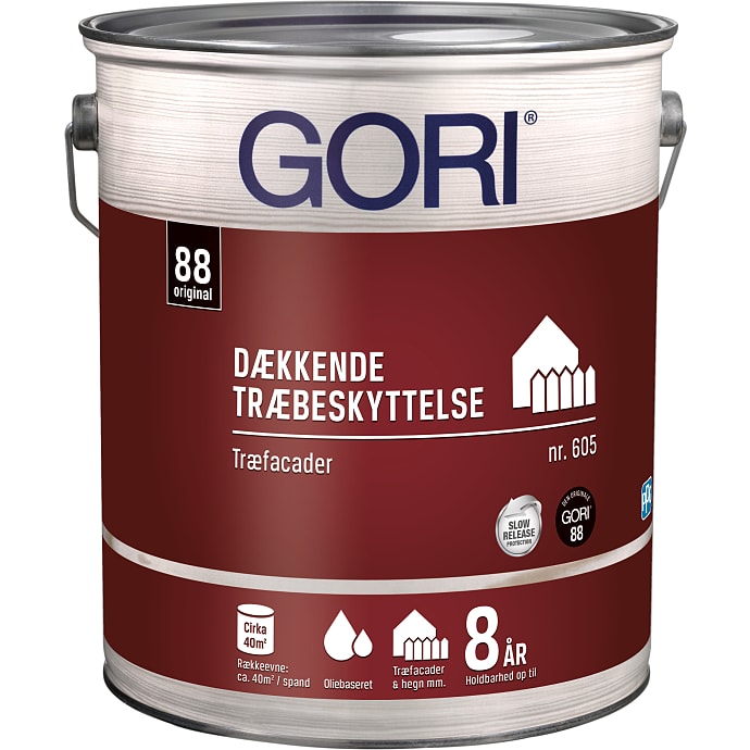 Gori 605 dækkende træbeskyttelse 5 liter - Grøn umbra
