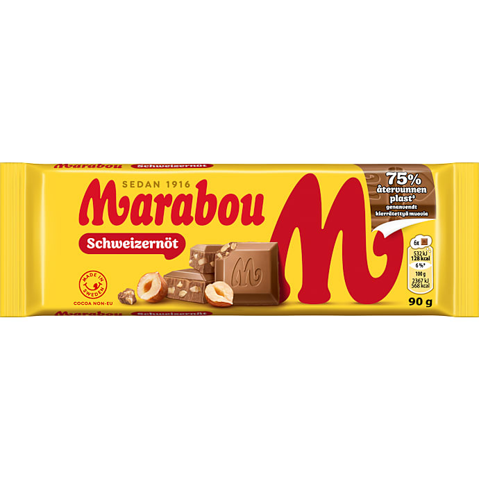 Schweizernöt mælkechokolade