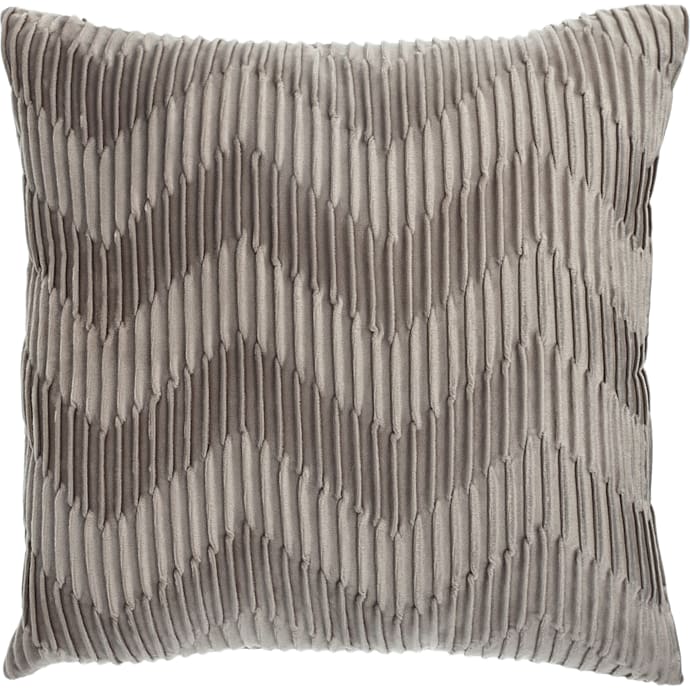 BASIS Pyntepude velour zigzag grå