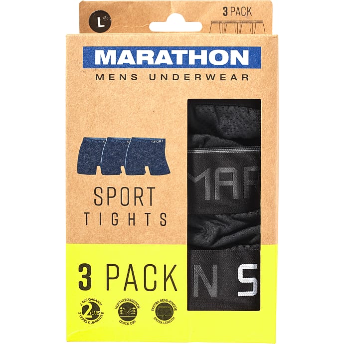 Marathon Herre Sports Tights 3-pak str. XL