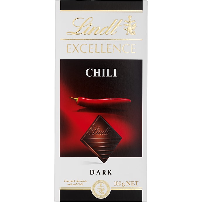 Lindt Mørk chokolade 48% kakao chilismag 100 g