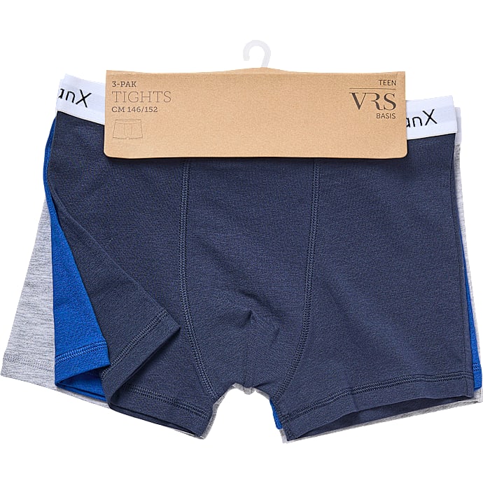 VRS Teen Basic Boxershorts 3-pak str. 170 blå/grå