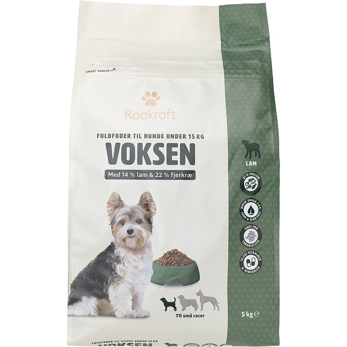 Raakraft Tørfoder m. lam 5 kg