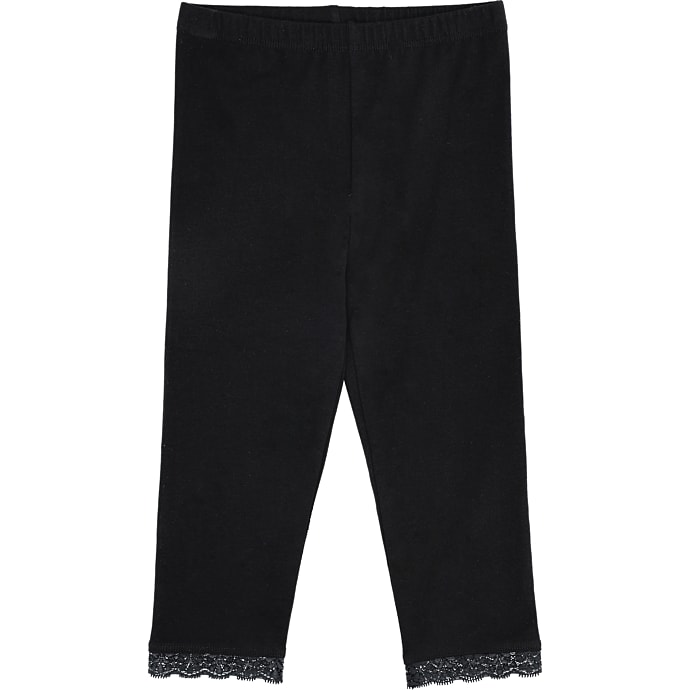 VRS børne capri leggings med blondekant str. 146/152 - sort
