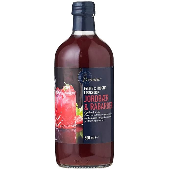 Premiuer Jordbær- og rabarbersaft