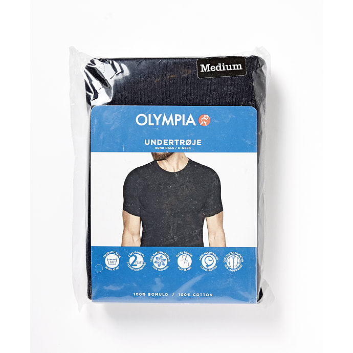 Olympia herre T-shirt rund hals str. L - sort