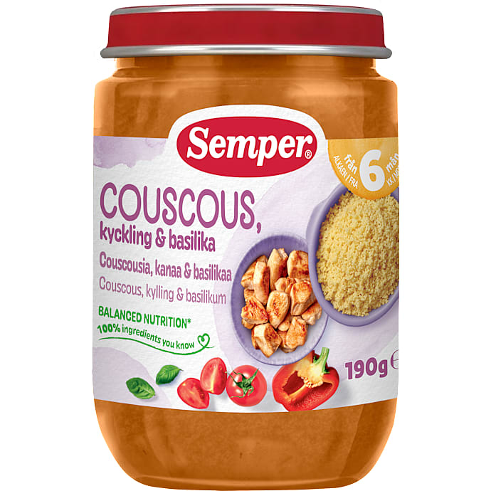 Semper Mos Couscous, Kylling og Basilikum Fra 6 Mdr
