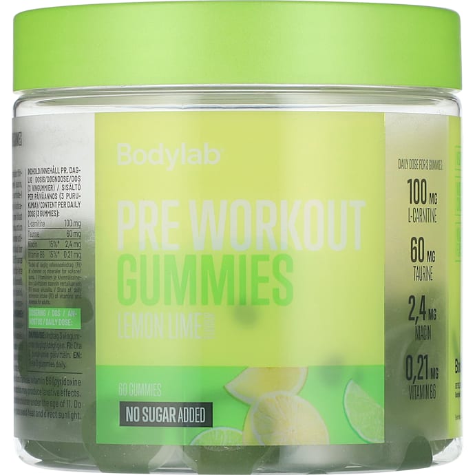 Bodylab Pre Workout Vingummier Lemon- og Limesmag