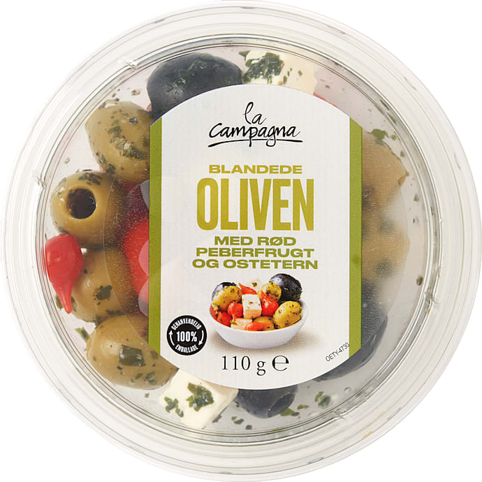 La Campagna Grønne oliven m. salatost 110 g