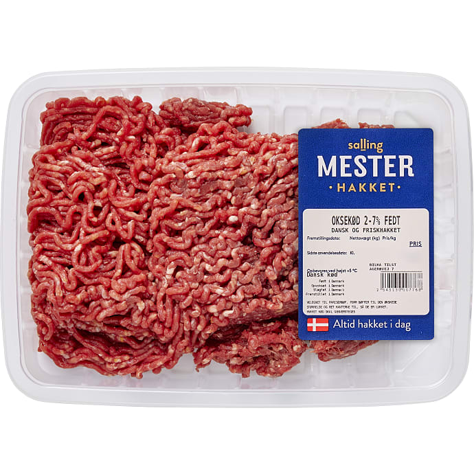 Mesterhakket Hakket Oksekød 2-7%