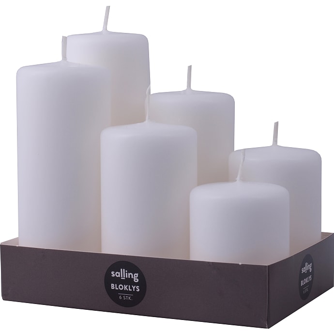 Salling bloklys 5 cm 6-pak - hvid