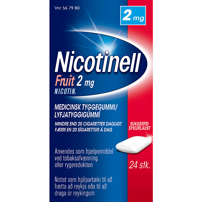 Nikotintyggegummi Frugt sukkerfri